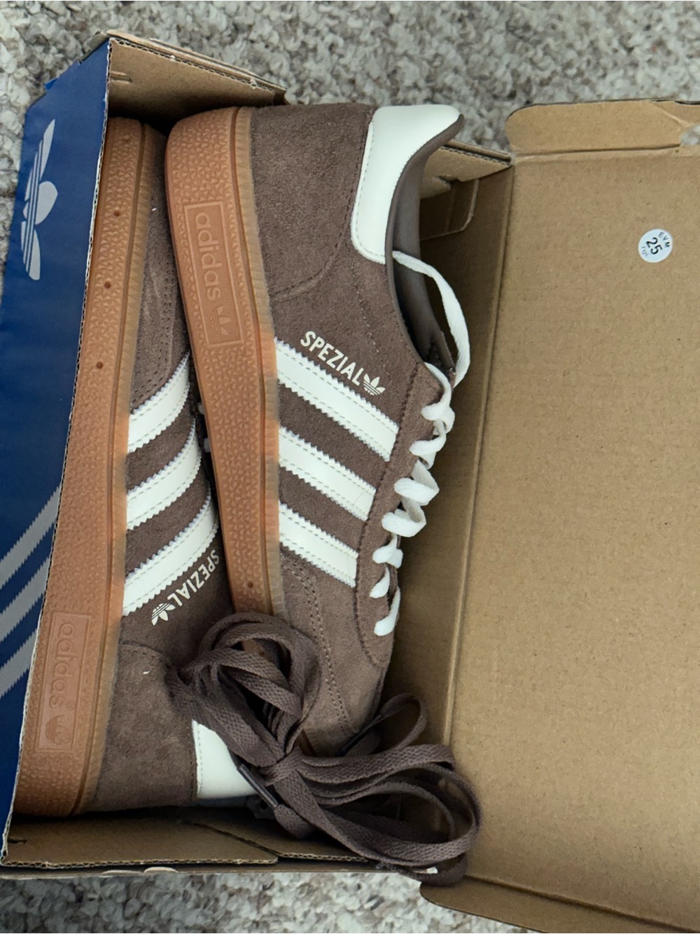 adidas Spezial Suede Sneakers in Brown and White